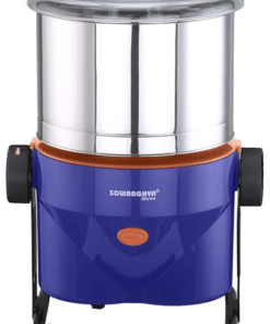 Sowbaghya Shree 2 Ltr Wet Grinder (Tilting Model) (With Attachments) Table Top Wet Grinder | Heavy Duty Motor | 2Ltr Wet Grinder For All Kinds Of Batter For South Indian Dishes (Blue) - Plastic